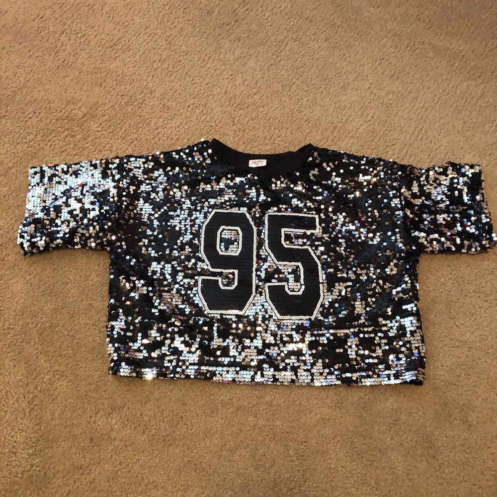 IMPULSIVE #95 Sequin Jersey Fashion Crop Top
